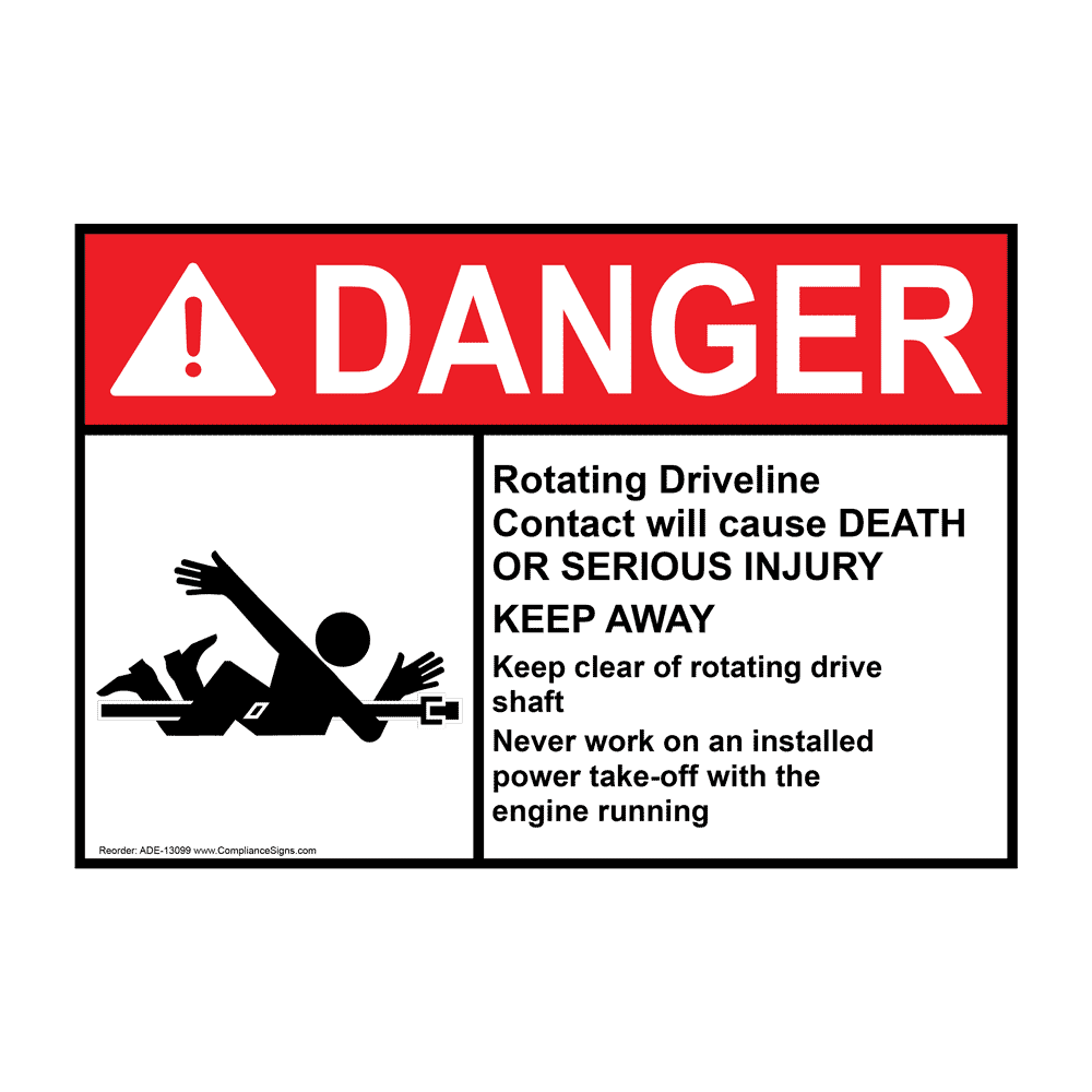 ANSI DANGER Crane Label with Symbol 5x3.5 in Made in the USA Vinyl 4-Pack 