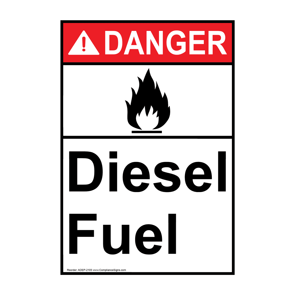 thumbnail image 2 of OSHA/ANSI Diesel Fuel Danger Decal Sticker – 7x5 Inches Aluminum 2 of 6