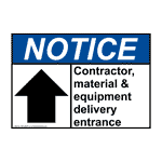ANSI Contractor, Material And Equipment Sign With Symbol ANE-28830