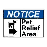 ANSI Pet Relief Area [Right Arrow] Sign With Symbol ANE-28863