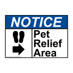 ANSI Pet Relief Area [Right Arrow] Sign With Symbol ANE-28868