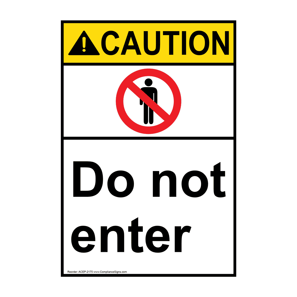 Vertical Do Not Enter Sign - White - Ansi - Us Made