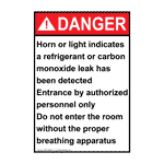 Portrait ANSI Horn Or Light Indicates A Refrigerant Sign ADEP-28490
