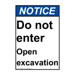 Portrait ANSI Do Not Enter Open Excavation Sign ANEP-28453
