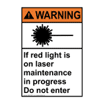 Portrait ANSI WARNING If Red Light Sign With Symbol AWEP-28571
