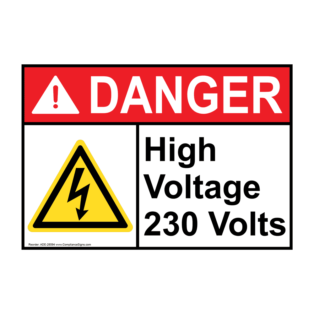 Électrique Voltage autocollants DANGER SIGNE 50 x 25 mm 110 V 230 V 240 V #aar 