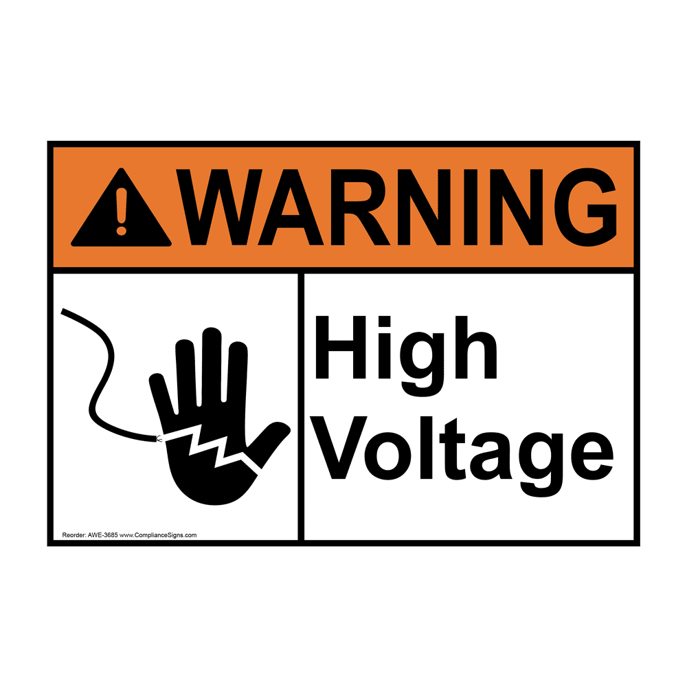 Warning Sign - High Voltage Sign - ANSI - Electrical