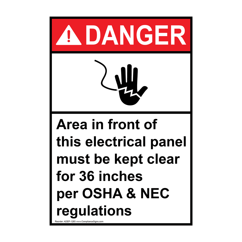 Remove Panel Sign Vertical Electrical Panel Keep Clear 36 Inches Sign - ANSI Danger