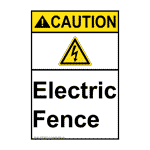 Portrait ANSI Electric Fence Sign With Symbol ACEP-28618