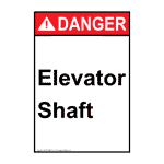 Portrait ANSI Elevator Shaft Sign ADEP-28675