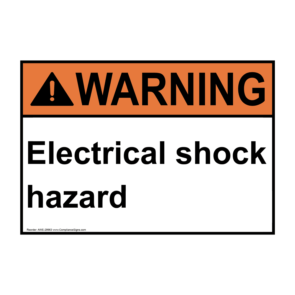 Warning Sign - Electrical Shock Hazard - ANSI - Electrical