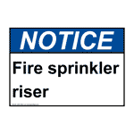 ANSI Fire Sprinkler Riser Sign ANE-30923