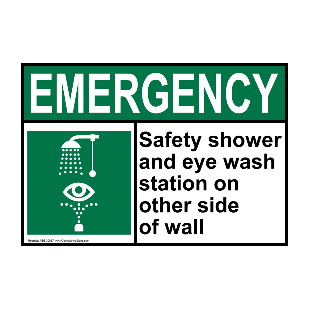 SAFETY SHOWER AND EYE WASH Emergency Signs 