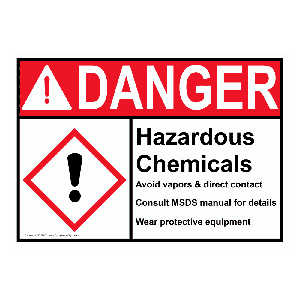 Danger Sign - Hazardous Chemicals Avoid Vapors - ANSI-GHS