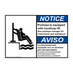 ANSI NOTICE Pool / Spa Accessibility Lift Sign with Symbol ANB-16954