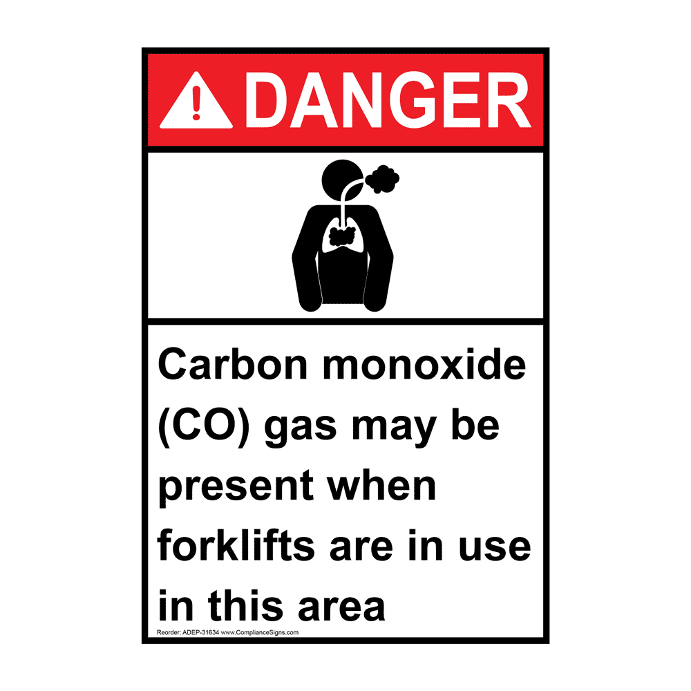 Vertical Carbon Monoxide Co Sign Ansi Danger