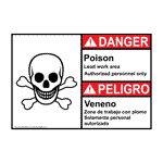 ANSI DANGER Poison Lead Work Area Authorized Only Sign ADB-5305 Hazmat
