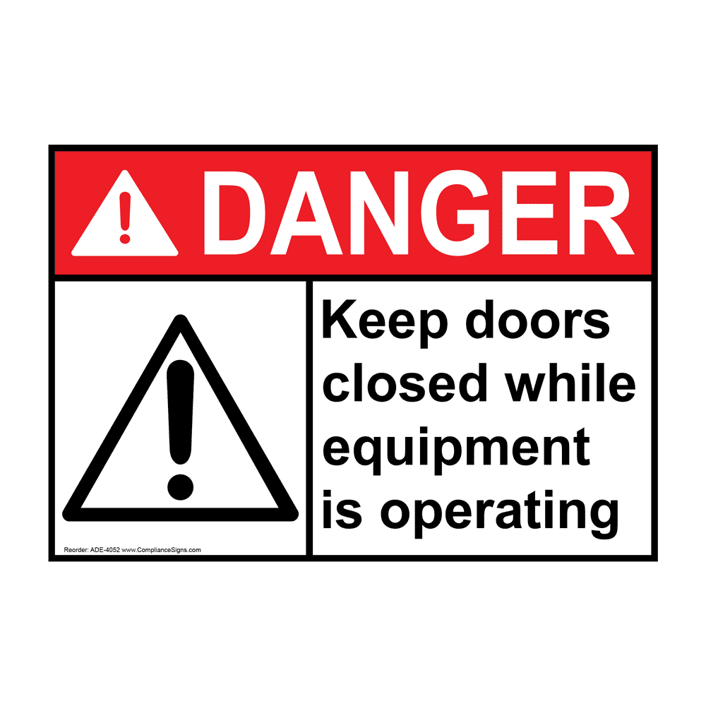 ANSI DANGER Keep Hands And Fingers Away Label with Symbol 7x5 in Vinyl 
