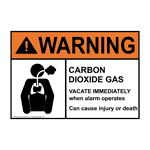 ANSI WARNING Carbon Dioxide Gas Vacate Immediately Sign AWE-9780-R
