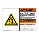 ANSI WARNING Arc Flash Hazard NFPA 70E Bilingual Sign AWB-9617