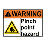ANSI Pinch Point Hazard Sign With Symbol AWE-32870