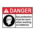 ANSI DANGER Eye Protection Must Be Worn Sign ADE-2955 PPE - Eye