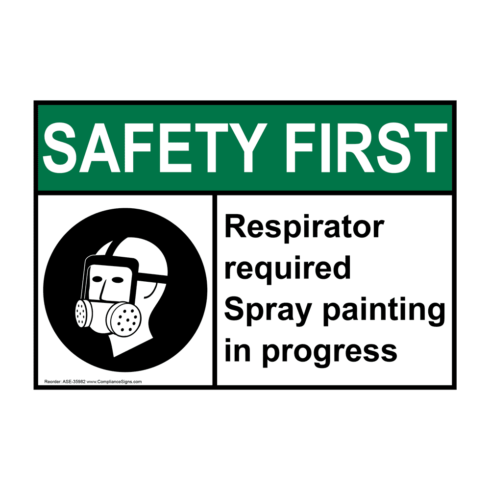 Smartsign S2-0748-AL-10Caution Wear Respirator While Spraying Aluminum Sign 