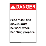 Portrait ANSI Face Mask And Gloves Must Be Worn Sign ADEP-38608