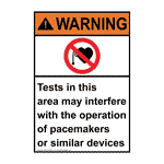 Portrait ANSI Tests In This Area Sign With Symbol AWEP-33235