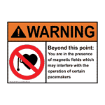 ANSI WARNING Beyond This Point Magnetic Fields Sign AWE-7931