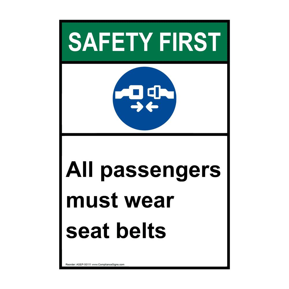 Safety First Sign - Laminated Signage - 4 x 11 inches