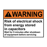 ANSI WARNING Risk Of Electrical Shock From Energy Sign AWE-16452