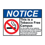 ANSI NOTICE Tobacco Free Campus Sign ANE-15251 Tobacco Free Campus