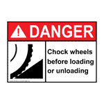 ANSI Danger Chock Wheels Before Loading Or Unloading Sign