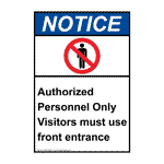 Portrait ANSI NOTICE Authorized Sign With Symbol ANEP-25236
