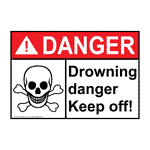 ANSI DANGER Drowning Danger Keep Off! Sign ADE-8036 Water Safety
