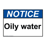 ANSI Oily Water Sign ANE-36845