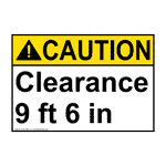 ANSI Clearance 9 Ft 6 In Sign ACE-33067