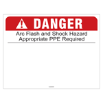 ANSI Danger Arc Flash and Shock Hazard PPE EZMake Labels CS960991