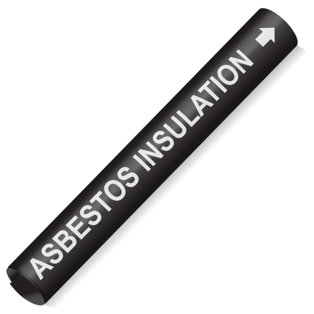 Coiled Pipe Marker - ASBESTOS INSULATION - Black - ASME A13.1