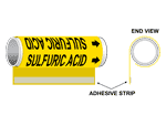 ASME A13.1 Sulfuric Acid Plastic Pipe Wrap PIPE-24300-WRAP-BLKonYLW