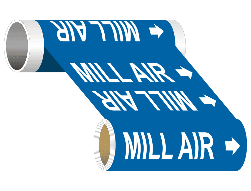 thumbnail interactive-video image 1 of 8x2 Inch Pipe Marker – Potable Water Sticker Vinyl Sign, Industrial Decal 1 of 5