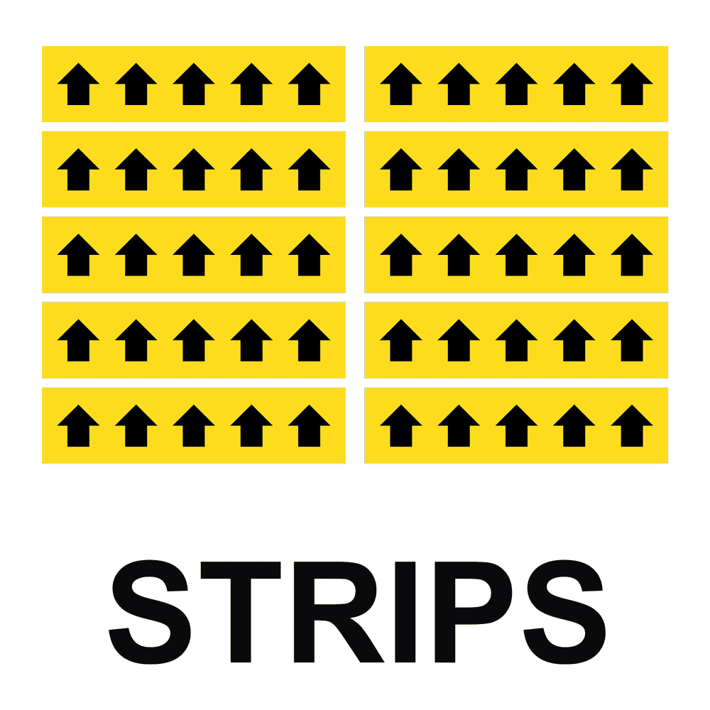 50-Pack Vinyl for Pipe Markers by ComplianceSigns 8x2 in Electric Traced Black On Yellow English Spanish ASME A13.1 Pipe Label Decal 