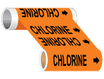 ASME A13.1 Chlorine Black On Orange Wide Pipe Label PIPE-23195-WR-BLKonORNG