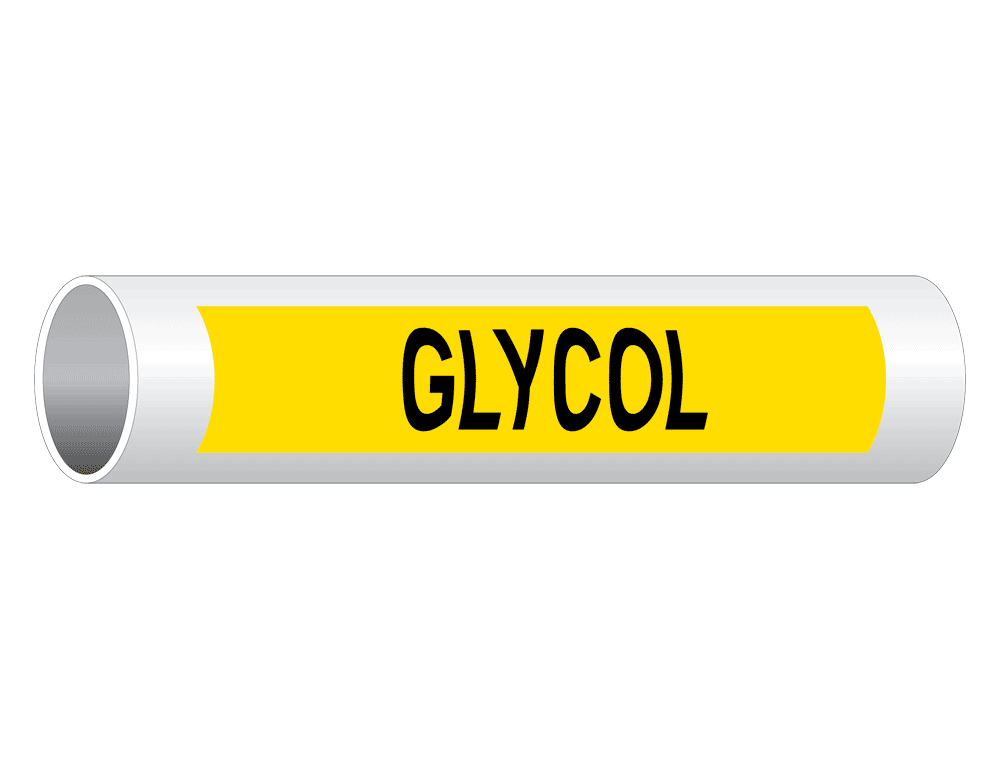 ASME A13.1 Glycol Pipe Label PIPE23530BLKonYLW