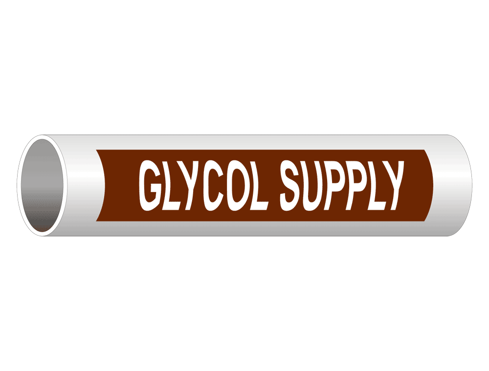 ASME A13.1 Glycol Supply Pipe Label PIPE23540WHTonBrown