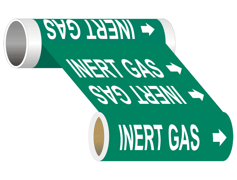 ASME A13.1 Inert Gas Wide Pipe Label PIPE23760WRWHTonGreen