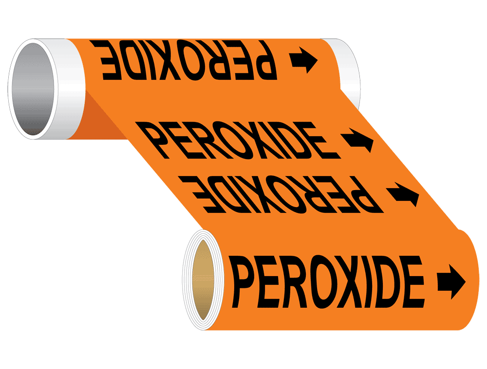 ASME A13.1 Peroxide Wide Pipe Label PIPE23965WRBLKonORNG