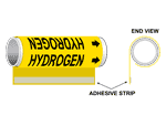 ASME A13.1 Hydrogen Plastic Pipe Wrap PIPE-23725-WRAP-BLKonYLW