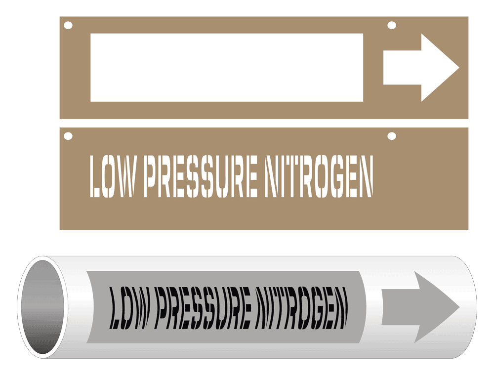 ASME A13.1 Low Pressure Nitrogen Pipe Marking Stencil PIPE-23830_STENCIL
